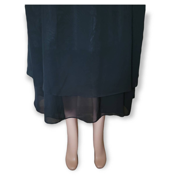 ADRIANNA‎ Papell Evening Essentials Black Layered Mermaid Style Skirt - Picture 3 of 9